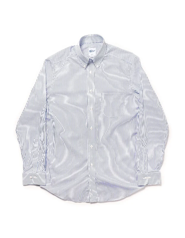 Men's Spread Collar Dress Shirts in Light Pink for a Stylish and Modern Office Look BLUE STRIPE BUTTON DOWN COLLAR SHIRT - TRIM FIT Men's Spread Collar Dress Shirts in Light Pink for a Stylish and Modern Office Look BLUE STRIPE BUTTON DOWN COLLAR SHIRT - TRIM FIT