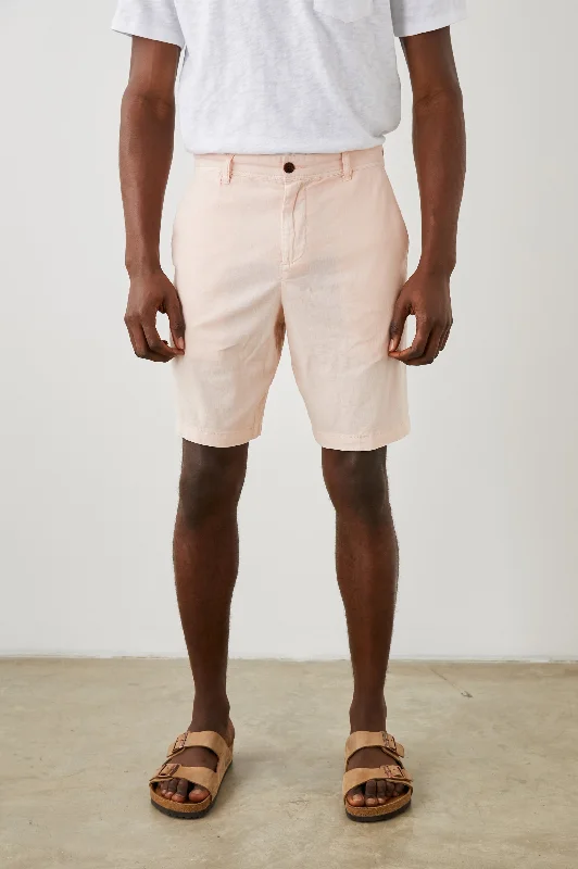 Men's elastic waistband lounge shorts for lazy weekends at home    BODEN SHORT - PRAWN