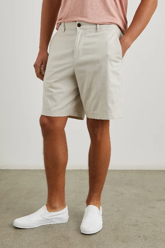 Men's button - fly denim work shorts for durability on the job    BODEN SHORT - STONE