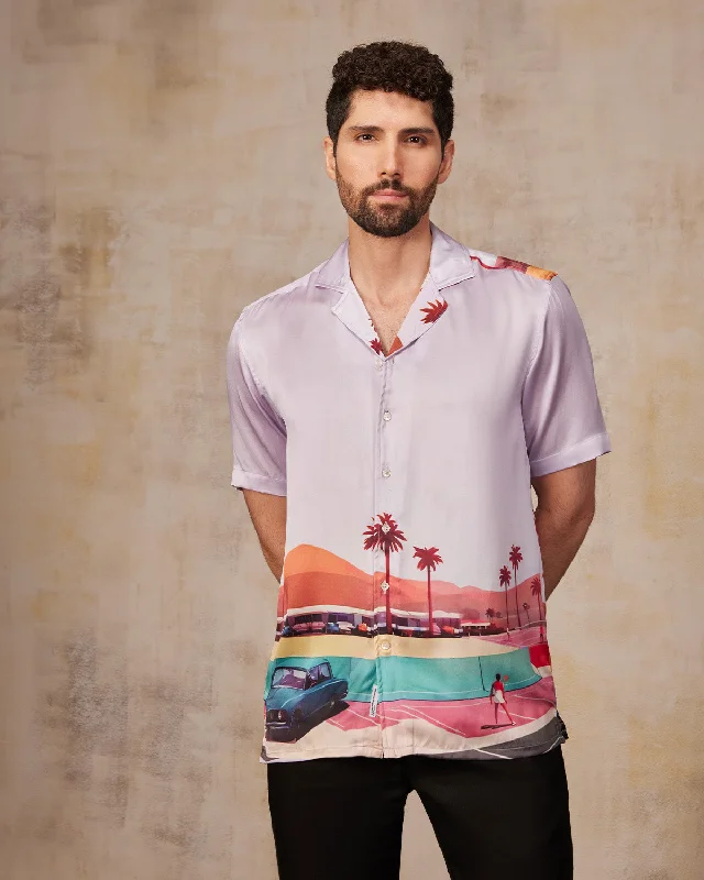 Men's Retro - Style Hawaiian Print Casual Shirts in Bold Patterns for a Tropical Vacation 100% Silk Shirt - Acapulco Men's Retro - Style Hawaiian Print Casual Shirts in Bold Patterns for a Tropical Vacation 100% Silk Shirt - Acapulco