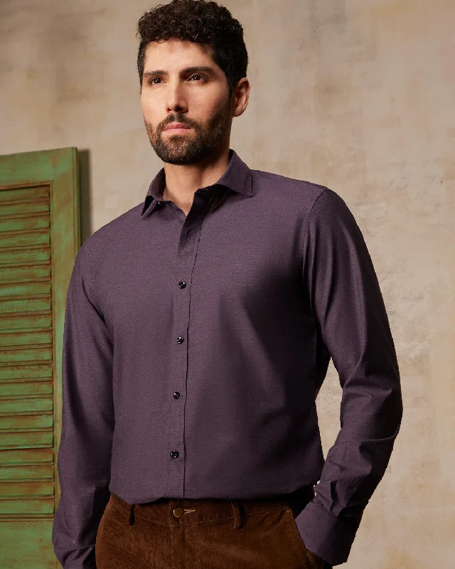 Men's Linen Blend Casual Shirts with Roll - Up Sleeves for a Summer Beach Look Lightweight Poplin Shirt - Purple Men's Linen Blend Casual Shirts with Roll - Up Sleeves for a Summer Beach Look Lightweight Poplin Shirt - Purple
