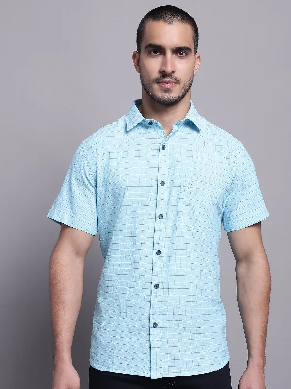 Plus Size Men's Plaid Flannel Casual Shirts in Earth Tones for a Cozy Fall Outfit Men's Mint Blue Casual Medium Checks Half Sleeve Shirt Plus Size Men's Plaid Flannel Casual Shirts in Earth Tones for a Cozy Fall Outfit Men's Mint Blue Casual Medium Checks Half Sleeve Shirt