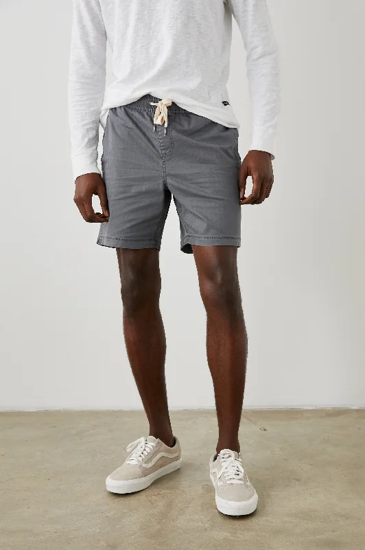 Men's button - fly denim work shorts for durability on the job CRUZ SHORT - CHARCOAL Men's button - fly denim work shorts for durability on the job CRUZ SHORT - CHARCOAL