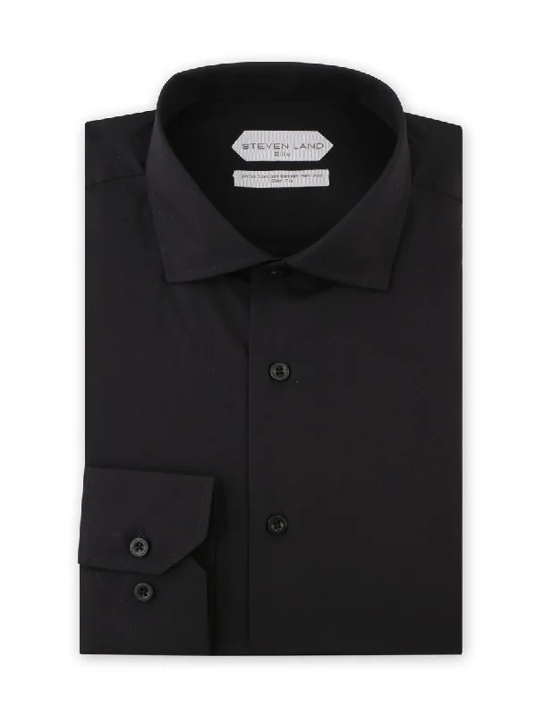 Men's Easy - Care Dress Shirts in Light Grey with a Self - Stripe Pattern for a Refined Look Dress Shirt Elite Collection | Easy Care | Slim Fit Button Cuff Non-Iron Shirt for Men | Black Men's Easy - Care Dress Shirts in Light Grey with a Self - Stripe Pattern for a Refined Look Dress Shirt Elite Collection | Easy Care | Slim Fit Button Cuff Non-Iron Shirt for Men | Black