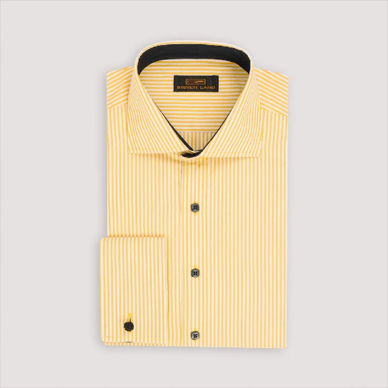 Plus Size Men's Italian - Made Silk Blend Dress Shirts in Navy Blue for a Sophisticated Appeal The Callum Dress Shirt | Spread Collar | French Cuff | 100% Cotton | Marigold Plus Size Men's Italian - Made Silk Blend Dress Shirts in Navy Blue for a Sophisticated Appeal The Callum Dress Shirt | Spread Collar | French Cuff | 100% Cotton | Marigold