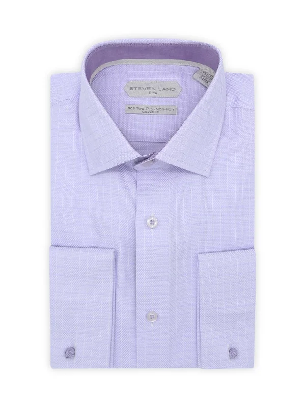 Slim Fit Men's Egyptian Cotton Dress Shirts in Crisp White for a Classic Business Look Steven Land Elite | Non Iron Weave Check Dress Shirt Slim Fit Men's Egyptian Cotton Dress Shirts in Crisp White for a Classic Business Look Steven Land Elite | Non Iron Weave Check Dress Shirt