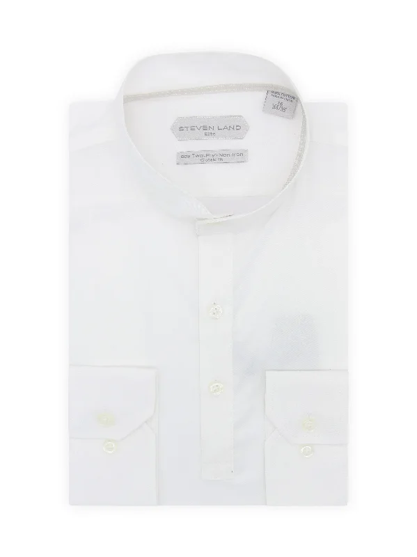 Men's Soft - Touch Modal Blend Dress Shirts in Mustard Yellow for a Bold Fashion Statement Steven Land Elite | Napoli Banded Collar Non Iron Half-Button Placket Dress Shirt Men's Soft - Touch Modal Blend Dress Shirts in Mustard Yellow for a Bold Fashion Statement Steven Land Elite | Napoli Banded Collar Non Iron Half-Button Placket Dress Shirt