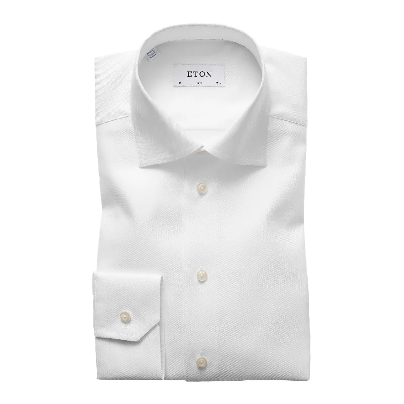 Men's Luxury Cashmere Blend Dress Shirts in Dark Brown for a High - End and Comfortable Wear Slim Fit White Textured Twill Men's Luxury Cashmere Blend Dress Shirts in Dark Brown for a High - End and Comfortable Wear Slim Fit White Textured Twill