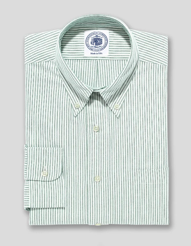 Plus Size Men's Striped Dress Shirts in Navy and White for a Nautical - Inspired Style GREEN/WHITE OXFORD DRESS SHIRT Plus Size Men's Striped Dress Shirts in Navy and White for a Nautical - Inspired Style GREEN/WHITE OXFORD DRESS SHIRT