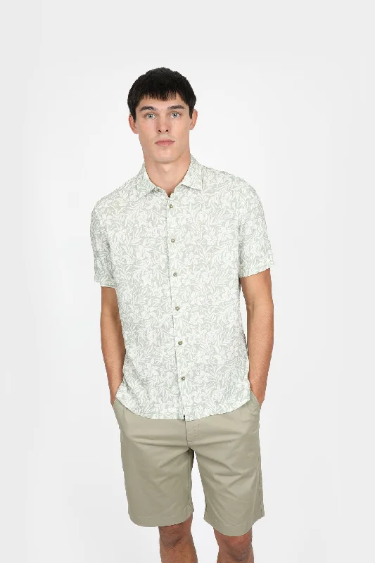 Men's Sustainable Recycled Material Casual Shirts for Eco - Conscious Consumers Hibiscus- Cuban Collar Short Sleeve Shirt JHS575 Men's Sustainable Recycled Material Casual Shirts for Eco - Conscious Consumers Hibiscus- Cuban Collar Short Sleeve Shirt JHS575