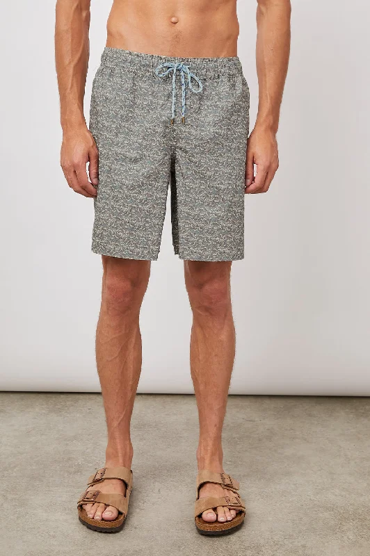 Men's camo print cargo shorts for outdoor adventures  KIAN SWIM SHORT - HONEYSUCKLE