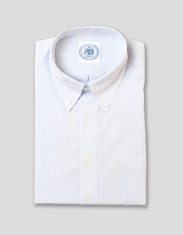 Men's Easy - Care Dress Shirts in Light Grey with a Self - Stripe Pattern for a Refined Look LIGHT BLUE PENCIL STRIPE DRESS SHIRT Men's Easy - Care Dress Shirts in Light Grey with a Self - Stripe Pattern for a Refined Look LIGHT BLUE PENCIL STRIPE DRESS SHIRT