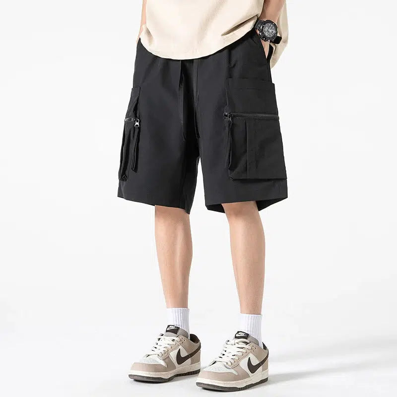Men's denim shorts with a rolled - up hem for a casual, laid - back vibe Loose-fit Drawstring Shorts Men's denim shorts with a rolled - up hem for a casual, laid - back vibe Loose-fit Drawstring Shorts