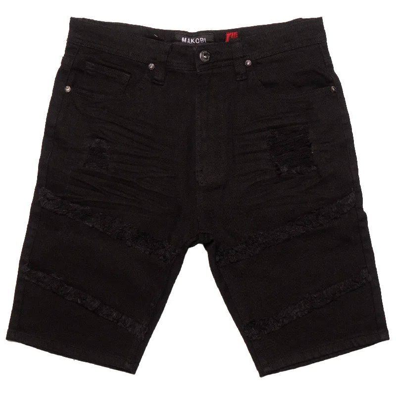 Loose - fit men's denim shorts for ultimate comfort​ M967 Noah Denim Shorts - Black