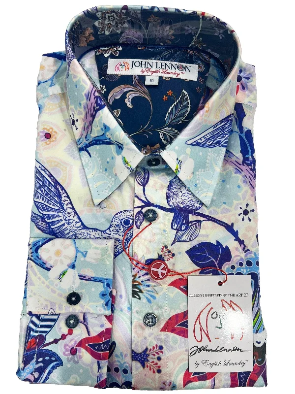 Men's Two - Tone Contrast Panel Casual Shirts in White and Navy for a Stylish and Eye - Catching Design Mountfield JLW8077 L/S Men's Two - Tone Contrast Panel Casual Shirts in White and Navy for a Stylish and Eye - Catching Design Mountfield JLW8077 L/S
