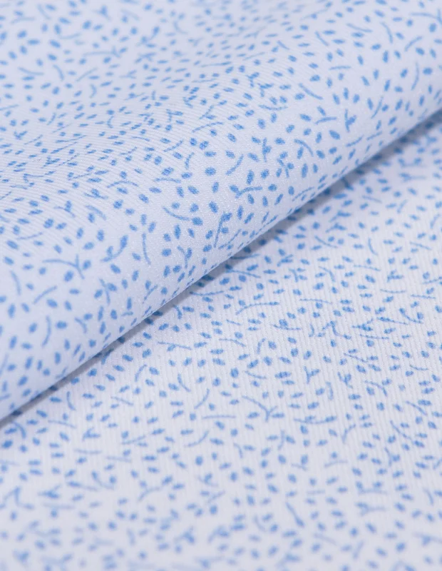 Men's Silk - Finished Dress Shirts in Silver Grey for a Glamorous Evening Look Performance Maya Blue Floral Print Men's Silk - Finished Dress Shirts in Silver Grey for a Glamorous Evening Look Performance Maya Blue Floral Print