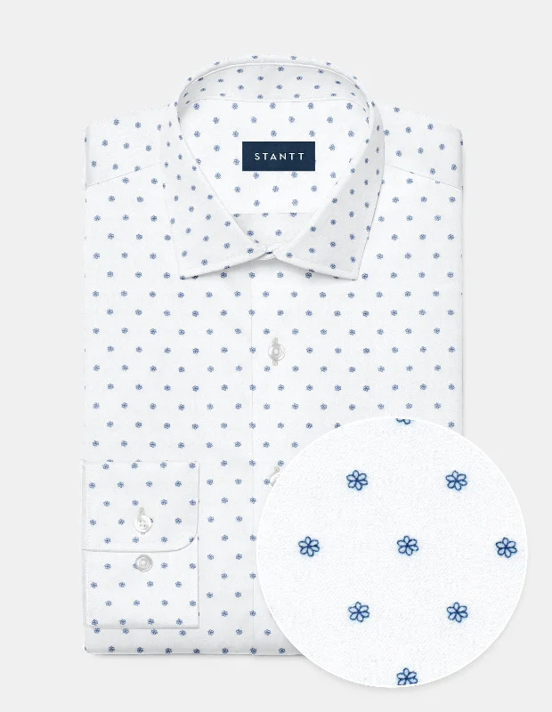 Men's Spread Collar Dress Shirts in Light Pink for a Stylish and Modern Office Look Performance Navy Floral Dot Print Men's Spread Collar Dress Shirts in Light Pink for a Stylish and Modern Office Look Performance Navy Floral Dot Print