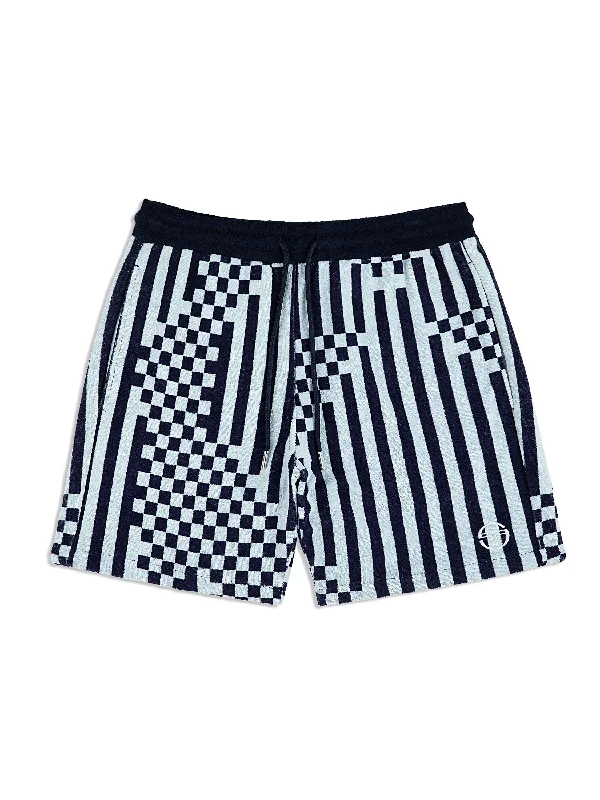 Men's neon - colored athletic shorts for high - visibility workouts Piastrella Terry Cabana Short- Maritime Blue Men's neon - colored athletic shorts for high - visibility workouts Piastrella Terry Cabana Short- Maritime Blue