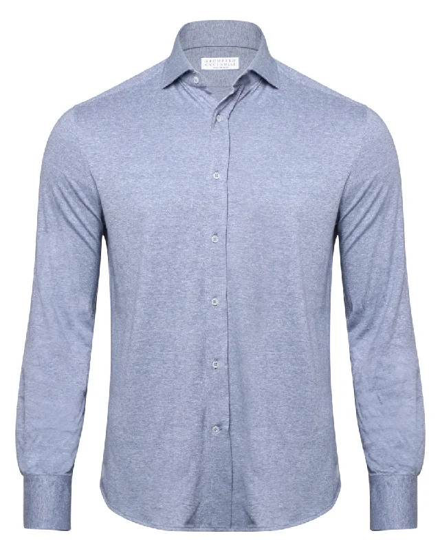 Men's Two - Tone Contrast Panel Casual Shirts in White and Navy for a Stylish and Eye - Catching Design Celeste Jersey Sportshirt Men's Two - Tone Contrast Panel Casual Shirts in White and Navy for a Stylish and Eye - Catching Design Celeste Jersey Sportshirt