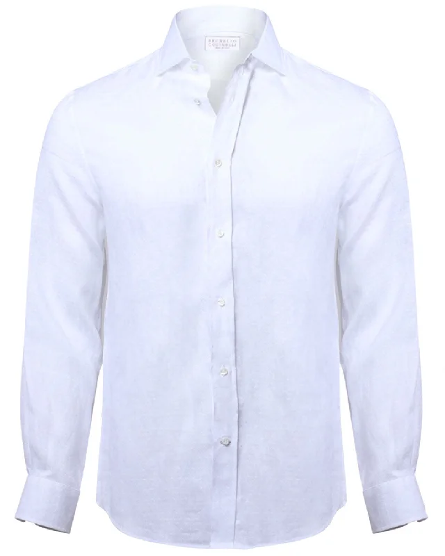Plus Size Men's Striped Chambray Casual Shirts with a Spread Collar for a Preppy Appearance Bianco White Sportshirt Plus Size Men's Striped Chambray Casual Shirts with a Spread Collar for a Preppy Appearance Bianco White Sportshirt
