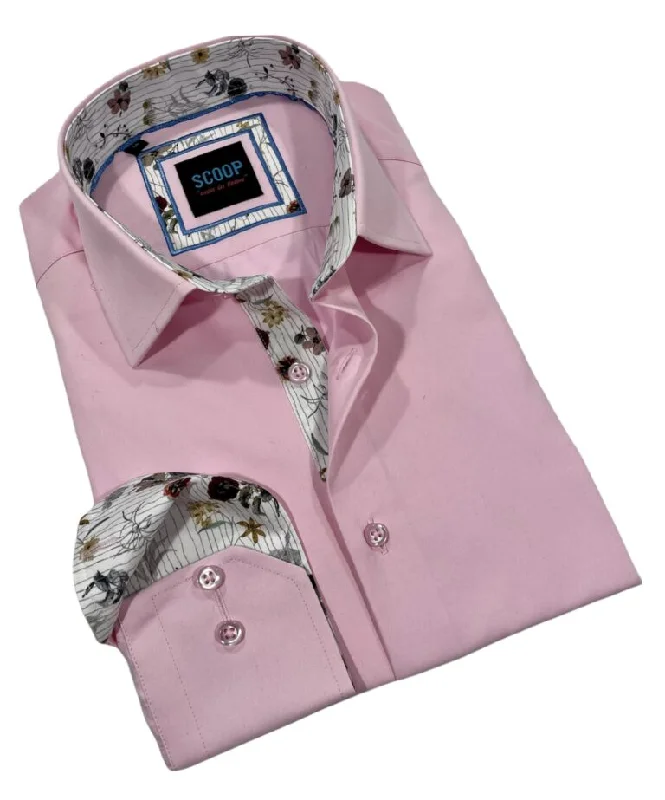 Men's Luxury Cashmere Blend Dress Shirts in Dark Brown for a High - End and Comfortable Wear Scoop Dress Shirt - Novel/Pink Men's Luxury Cashmere Blend Dress Shirts in Dark Brown for a High - End and Comfortable Wear Scoop Dress Shirt - Novel/Pink