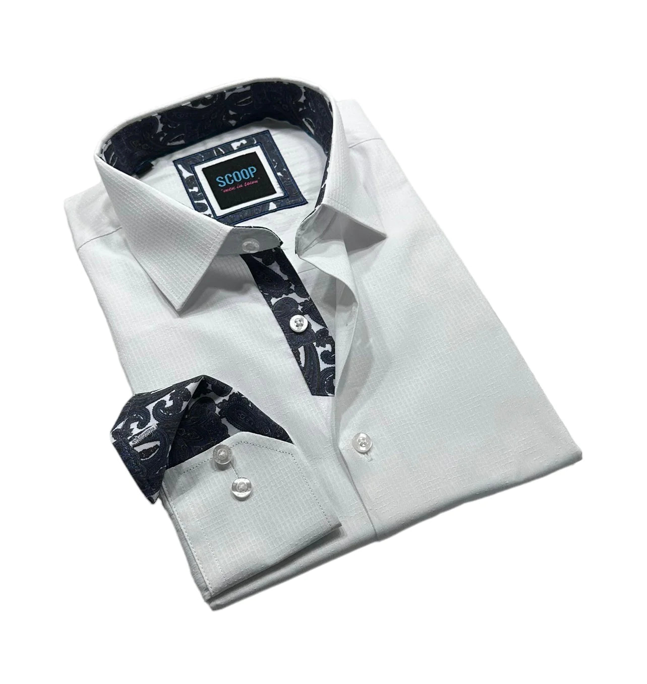 Men's French Cuff Dress Shirts in Charcoal Grey with Mother - of - Pearl Buttons for a Formal Occasion Scoop Dress Shirt - Ali/Cloud Men's French Cuff Dress Shirts in Charcoal Grey with Mother - of - Pearl Buttons for a Formal Occasion Scoop Dress Shirt - Ali/Cloud