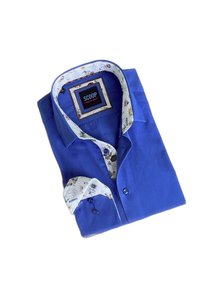 Plus Size Men's Striped Dress Shirts in Navy and White for a Nautical - Inspired Style Scoop Dress Shirt - Novel/Royal Blue Plus Size Men's Striped Dress Shirts in Navy and White for a Nautical - Inspired Style Scoop Dress Shirt - Novel/Royal Blue