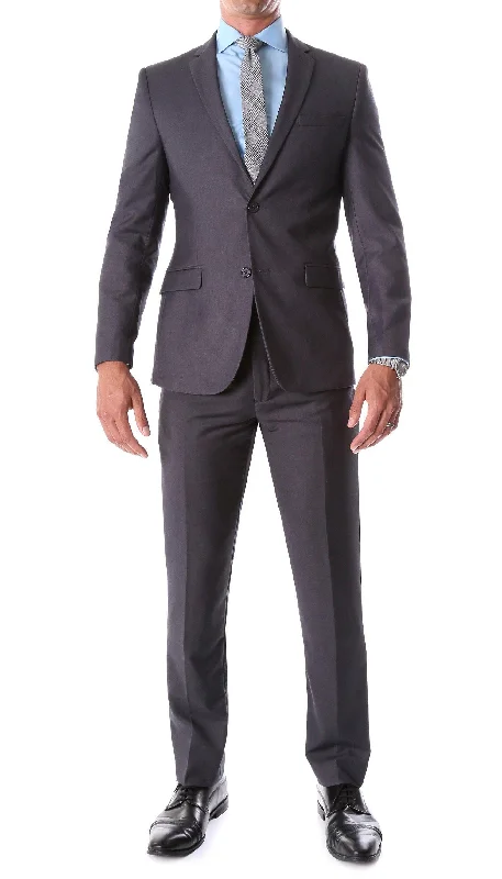 Men's Linen Blend Casual Shirts with Roll - Up Sleeves for a Summer Beach Look Oslo Collection - Slim Fit 2 Piece Suit Color Charcoal Men's Linen Blend Casual Shirts with Roll - Up Sleeves for a Summer Beach Look Oslo Collection - Slim Fit 2 Piece Suit Color Charcoal