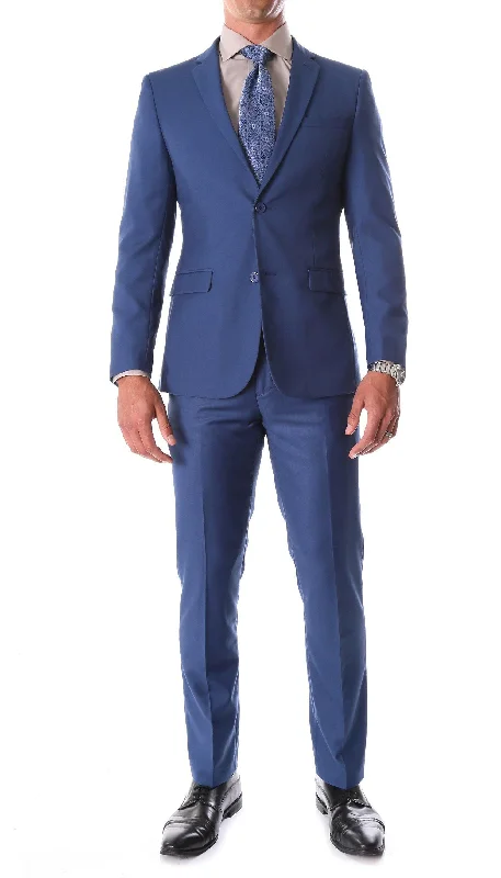 Men's Sustainable Recycled Material Casual Shirts for Eco - Conscious Consumers Oslo Collection - Slim Fit 2 Piece Suit Color Indigo Blue Men's Sustainable Recycled Material Casual Shirts for Eco - Conscious Consumers Oslo Collection - Slim Fit 2 Piece Suit Color Indigo Blue