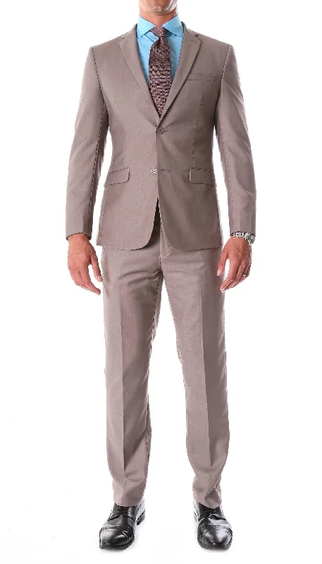 Men's Slim - Fit Printed Floral Casual Shirts in Pastel Colors for a Spring - Inspired Vibe Oslo Collection - Slim Fit 2 Piece Suit Color Taupe Men's Slim - Fit Printed Floral Casual Shirts in Pastel Colors for a Spring - Inspired Vibe Oslo Collection - Slim Fit 2 Piece Suit Color Taupe