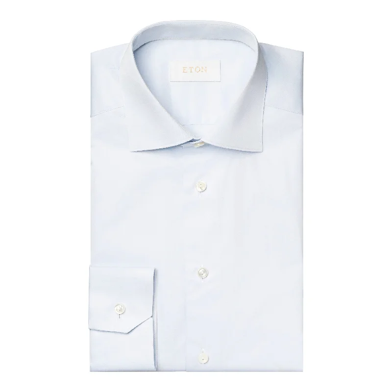 Plus Size Men's Patterned Dress Shirts in Subtle Checks for a Smart - Casual Office Ensemble Slim Fit Light Blue Elevated Twill Dress Shirt Plus Size Men's Patterned Dress Shirts in Subtle Checks for a Smart - Casual Office Ensemble Slim Fit Light Blue Elevated Twill Dress Shirt
