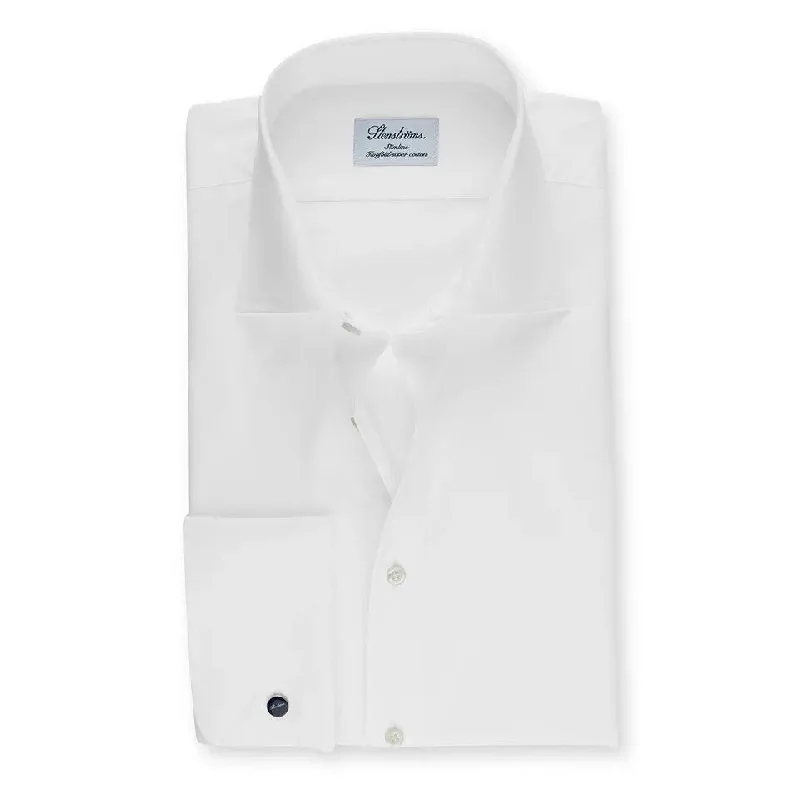 Plus Size Men's Striped Dress Shirts in Navy and White for a Nautical - Inspired Style Stenstroms French Cuff Dress Shirt Plus Size Men's Striped Dress Shirts in Navy and White for a Nautical - Inspired Style Stenstroms French Cuff Dress Shirt