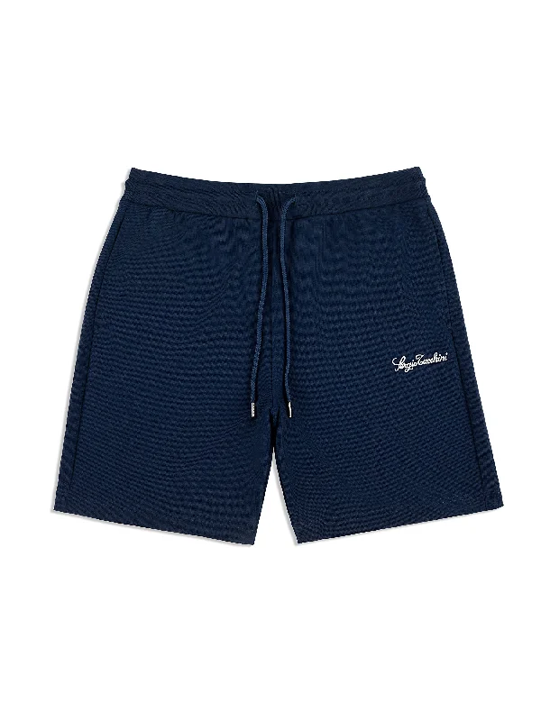 Men's flat - front chino shorts for semi - formal summer events Suveniri Shorts- Maritime Blue Men's flat - front chino shorts for semi - formal summer events Suveniri Shorts- Maritime Blue