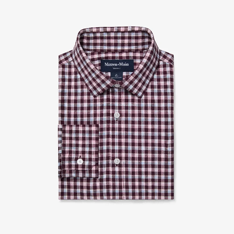 Men's Spread Collar Dress Shirts in Light Pink for a Stylish and Modern Office Look Wine Todos Plaid Men's Spread Collar Dress Shirts in Light Pink for a Stylish and Modern Office Look Wine Todos Plaid