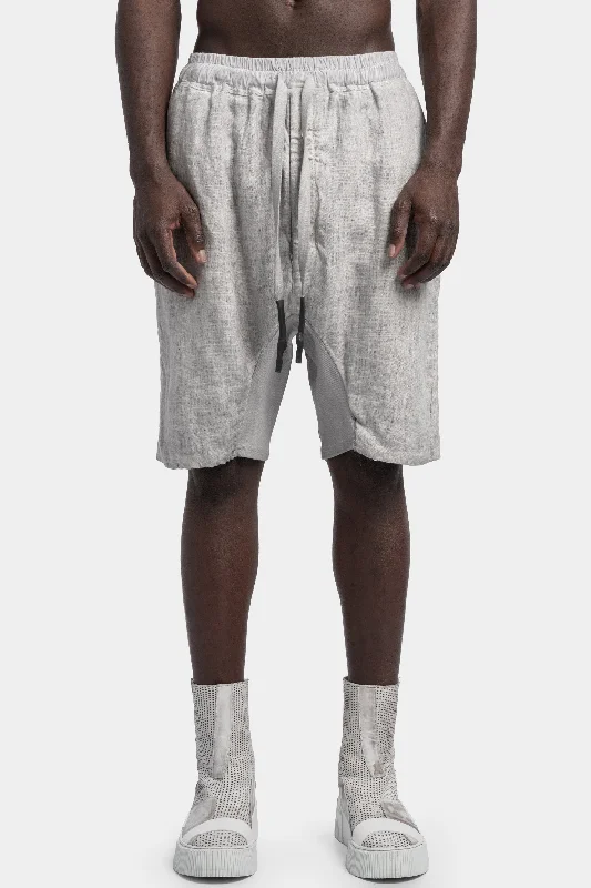 Men's adjustable - length convertible shorts for versatile use Woven linen drawstring shorts, Alu Men's adjustable - length convertible shorts for versatile use Woven linen drawstring shorts, Alu