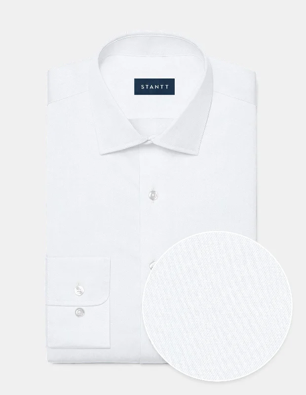 Men's Silk - Finished Dress Shirts in Silver Grey for a Glamorous Evening Look Wrinkle-Resistant Twill - White Men's Silk - Finished Dress Shirts in Silver Grey for a Glamorous Evening Look Wrinkle-Resistant Twill - White