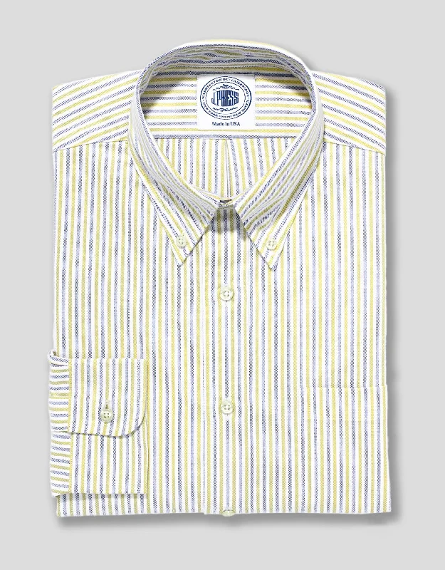 Men's French Cuff Dress Shirts in Charcoal Grey with Mother - of - Pearl Buttons for a Formal Occasion YELLOW/BLUE OXFORD DRESS SHIRT Men's French Cuff Dress Shirts in Charcoal Grey with Mother - of - Pearl Buttons for a Formal Occasion YELLOW/BLUE OXFORD DRESS SHIRT