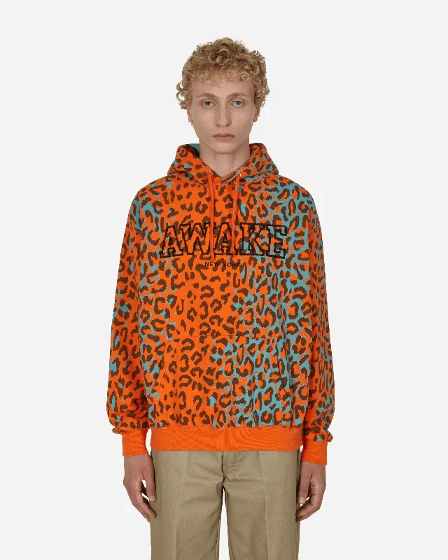 Fleece - lined men hoodie for extreme cold weather Block Logo Hooded Sweatshirt Orange Fleece - lined men hoodie for extreme cold weather Block Logo Hooded Sweatshirt Orange