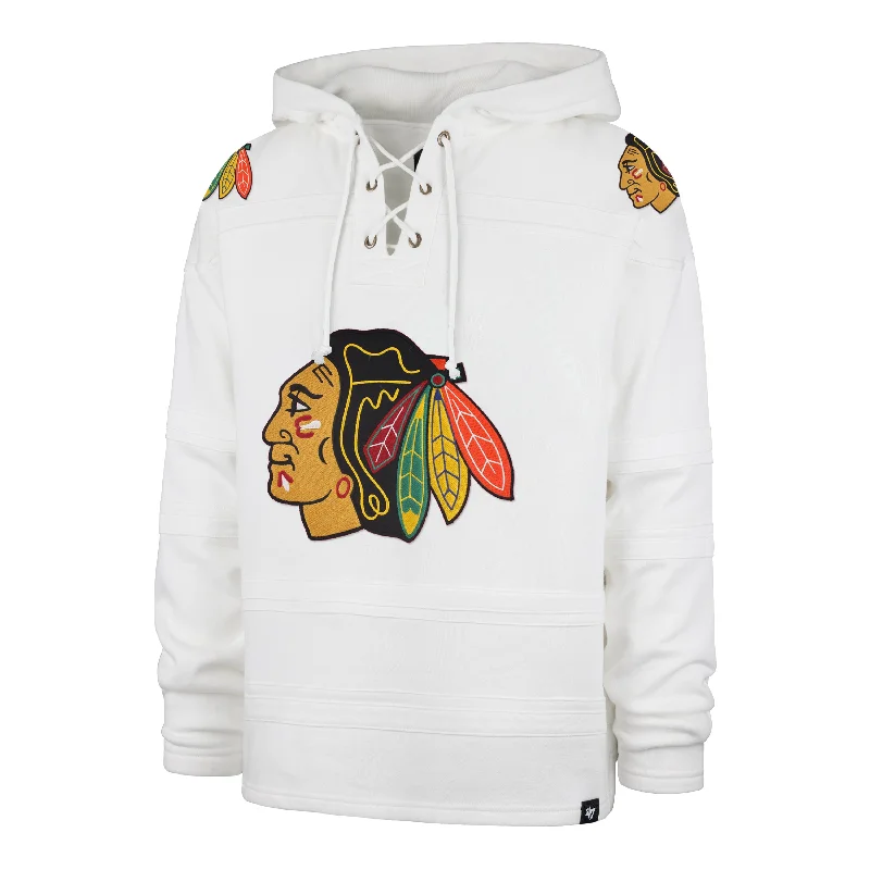 Men hoodie with a drawstring hood and adjustable hem CHICAGO BLACKHAWKS SUPERIOR '47 LACER HOOD Men hoodie with a drawstring hood and adjustable hem CHICAGO BLACKHAWKS SUPERIOR '47 LACER HOOD
