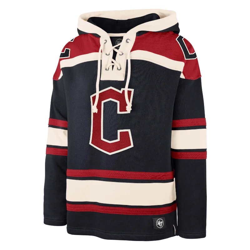 Oversized men hoodie with dropped shoulders for a streetwear look CLEVELAND GUARDIANS '47 SUPERIOR LACER PULLOVER HOOD Oversized men hoodie with dropped shoulders for a streetwear look CLEVELAND GUARDIANS '47 SUPERIOR LACER PULLOVER HOOD