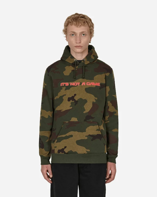 Camouflage - pattern men hoodie for outdoor enthusiasts No Games Hooded Sweatshirt Green