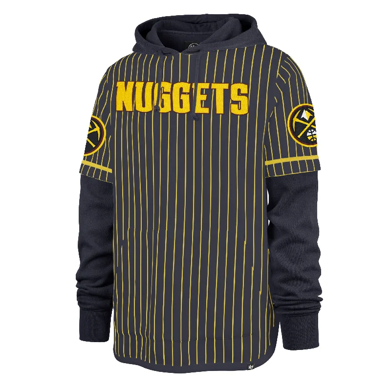 Halloween - themed men hoodie with spooky prints DENVER NUGGETS PINSTRIPE '47 SHORTSTOP PULLOVER HOOD Halloween - themed men hoodie with spooky prints DENVER NUGGETS PINSTRIPE '47 SHORTSTOP PULLOVER HOOD