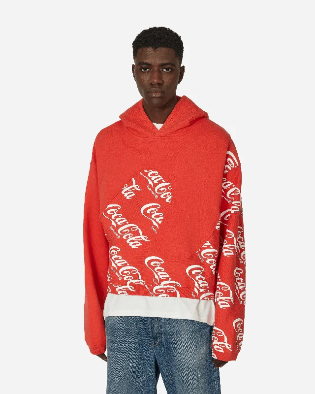 Organic cotton men hoodie for a sustainable and soft feel Coca-Cola Swirl Hooded Sweatshirt Red Organic cotton men hoodie for a sustainable and soft feel Coca-Cola Swirl Hooded Sweatshirt Red