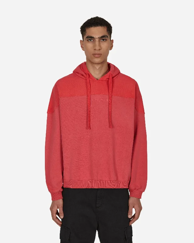 Men hoodie with a kangaroo pocket and ribbed cuffs Two Tone Hooded Sweatshirt Red