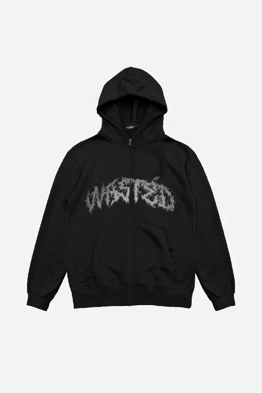 Tech - friendly men hoodie with a built - in headphone jack Hoodie Zip Undead