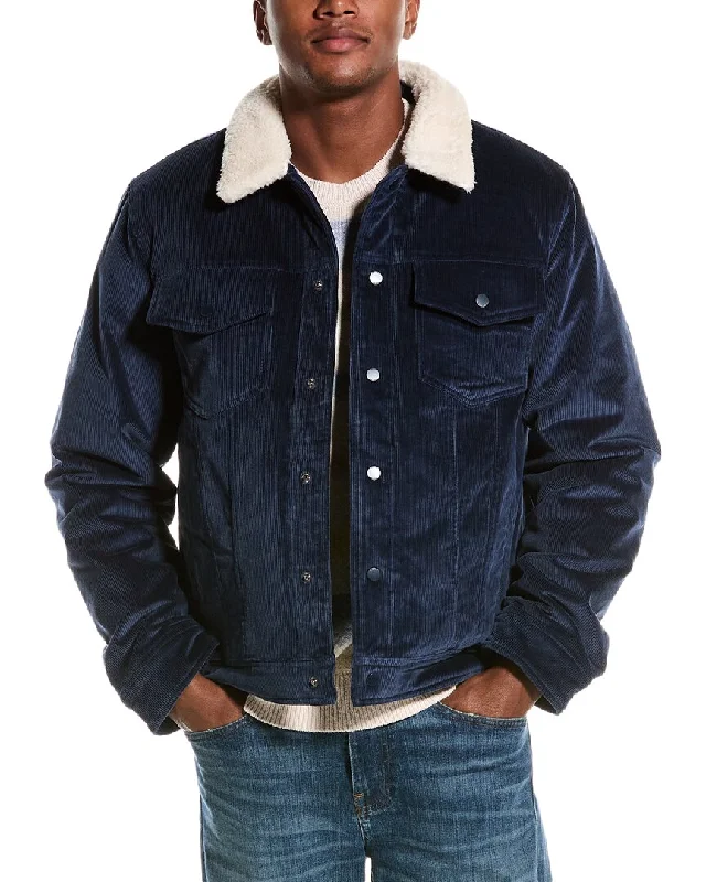 Men jackets with a built - in hood that can be stowed away when not in use HUDSON Jeans Corduroy Trucker Jacket Men jackets with a built - in hood that can be stowed away when not in use HUDSON Jeans Corduroy Trucker Jacket