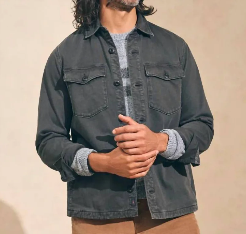 Plus - size men jackets with adjustable drawstrings for a comfortable fit Jersey Shirt Jacket In Faded Charcoal Plus - size men jackets with adjustable drawstrings for a comfortable fit Jersey Shirt Jacket In Faded Charcoal