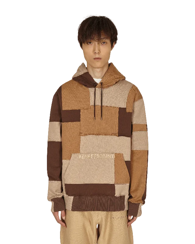 Graphic - printed men hoodie with anime motifs for otaku fans Patchwork Hooded Sweatshirt Brown Graphic - printed men hoodie with anime motifs for otaku fans Patchwork Hooded Sweatshirt Brown