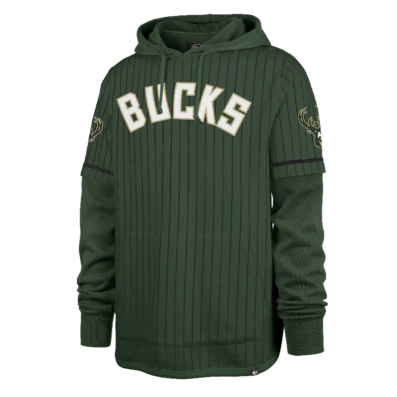 Graphic - printed men hoodie with anime motifs for otaku fans MILWAUKEE BUCKS PINSTRIPE '47 SHORTSTOP PULLOVER HOOD Graphic - printed men hoodie with anime motifs for otaku fans MILWAUKEE BUCKS PINSTRIPE '47 SHORTSTOP PULLOVER HOOD