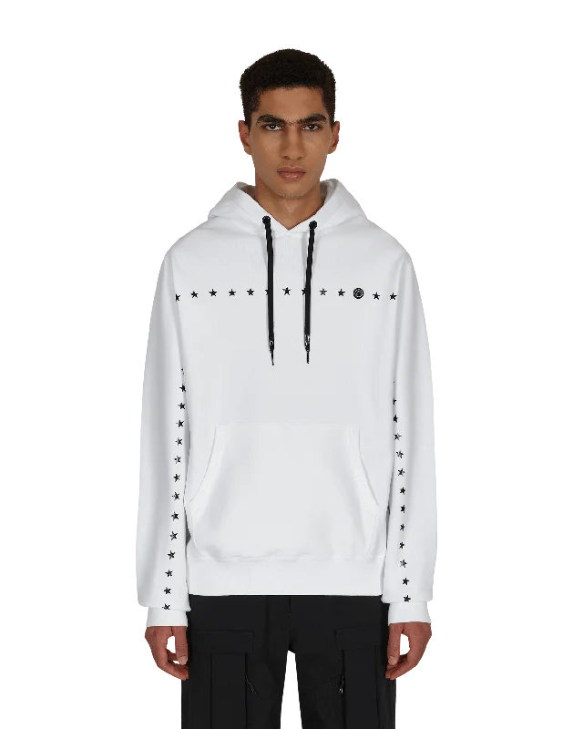Men hoodie with a kangaroo pocket and ribbed cuffs 7 Moncler FRGMT Hiroshi Fujiwara Printed Stars Hooded Sweatshirt White Men hoodie with a kangaroo pocket and ribbed cuffs 7 Moncler FRGMT Hiroshi Fujiwara Printed Stars Hooded Sweatshirt White